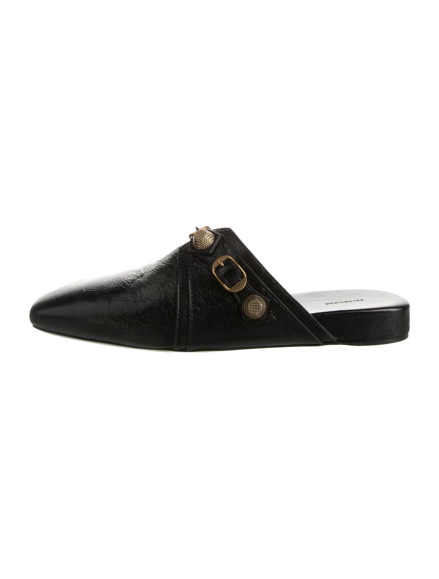 Balenciaga Leather Studded Accents Mules