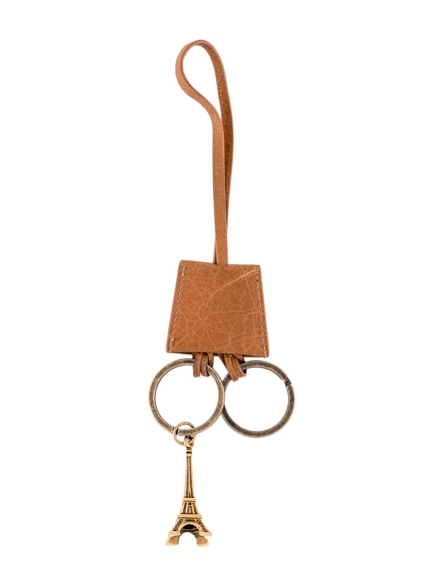 Balenciaga Eiffel tower leather accent keychain