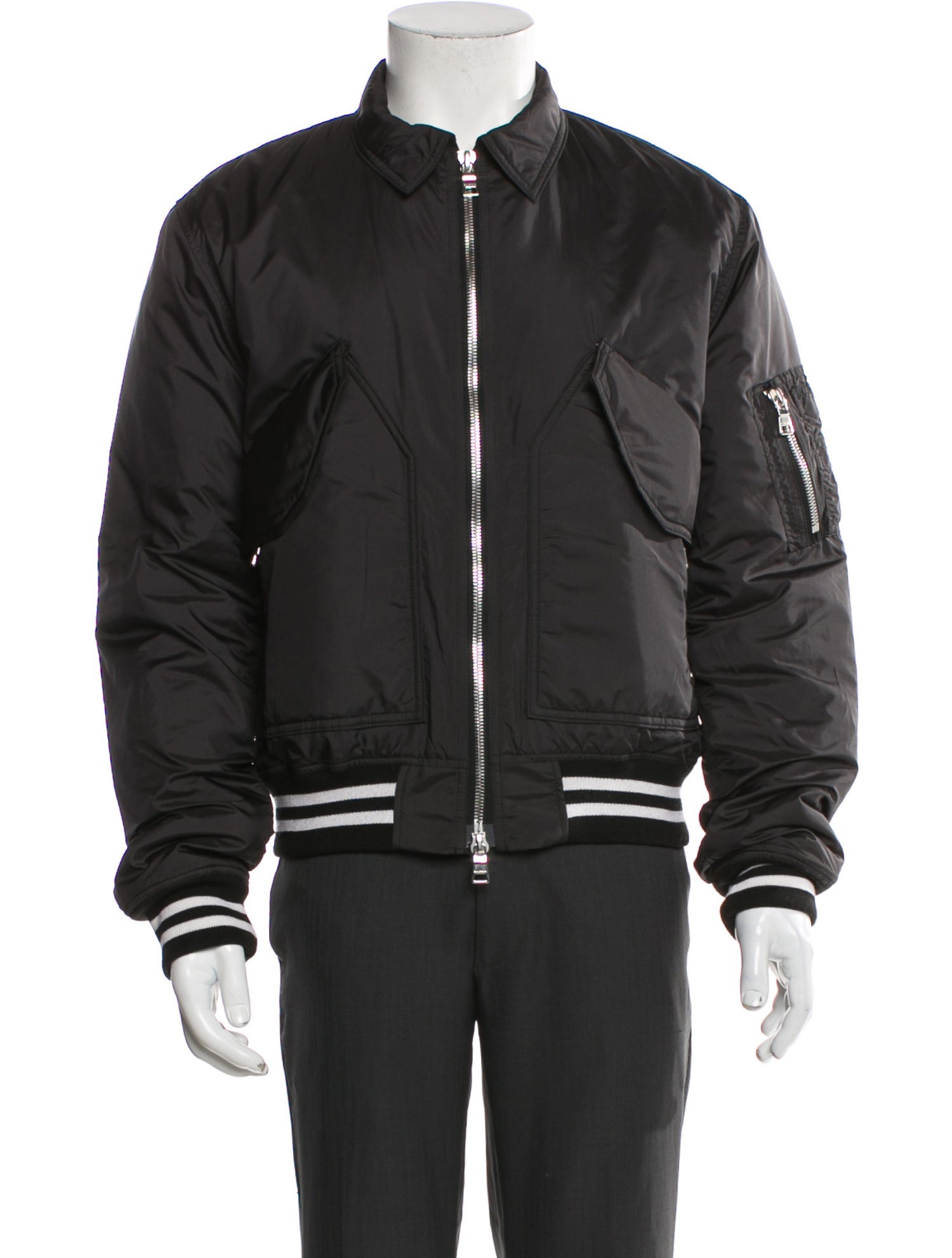 Balmain Striped Bomber Jacket