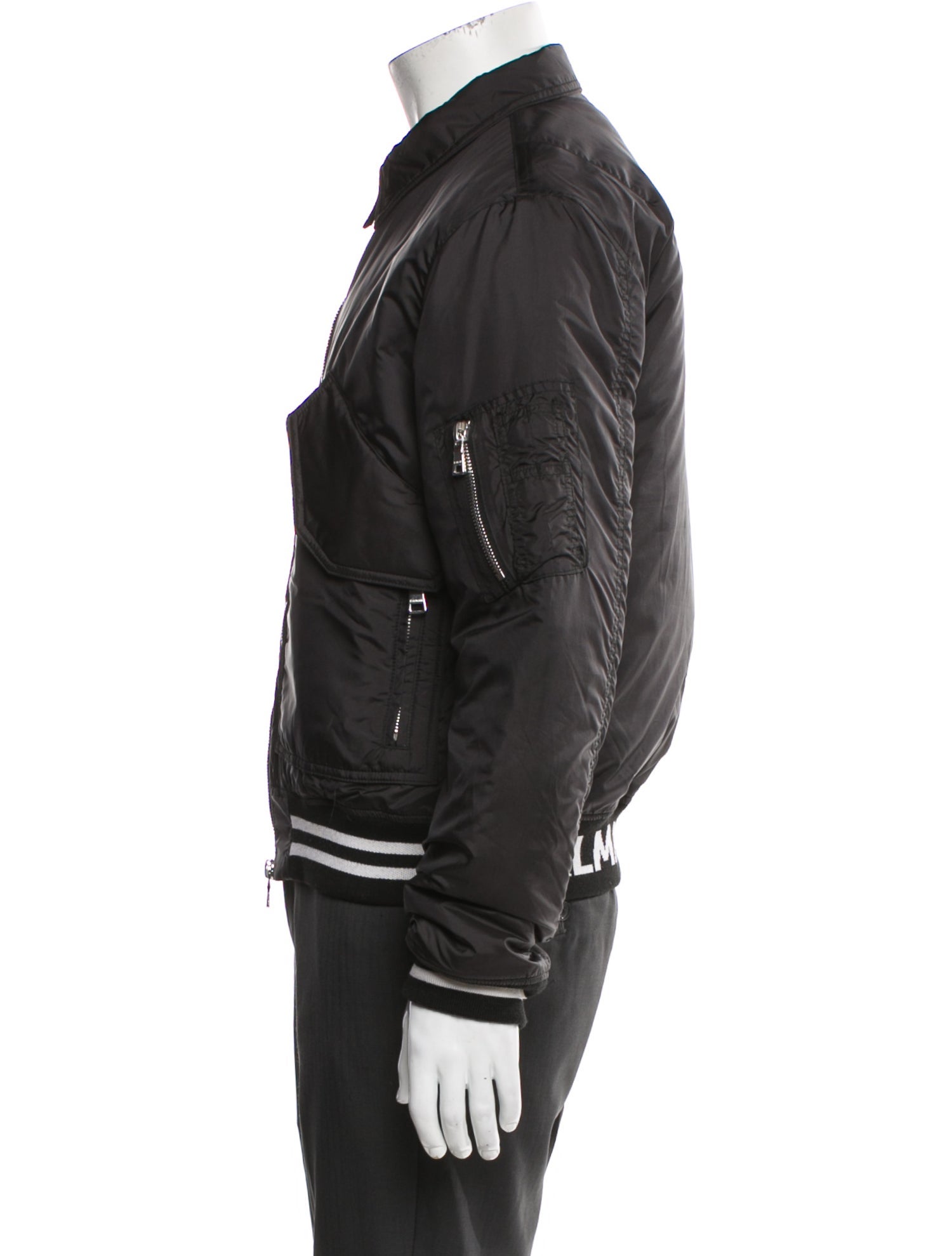 Balmain Striped Bomber Jacket