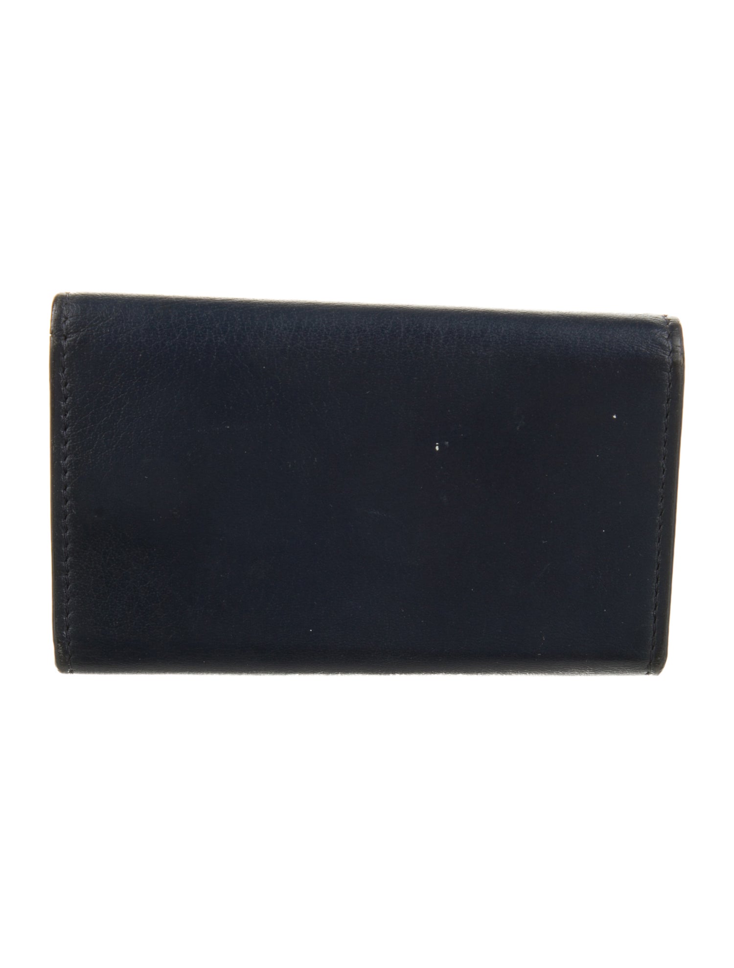 Balenciaga Leather Trifold Wallet In Navy