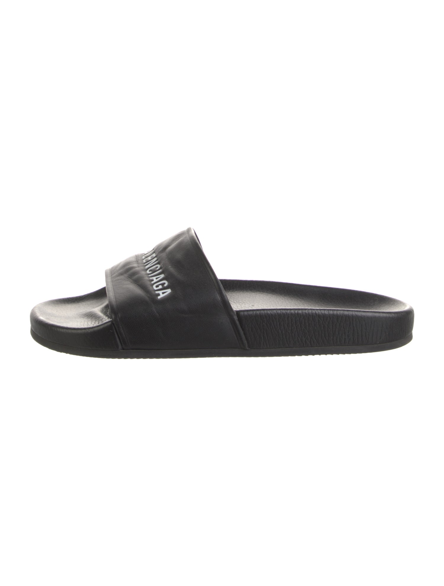 Balenciaga Leather Printed Slides