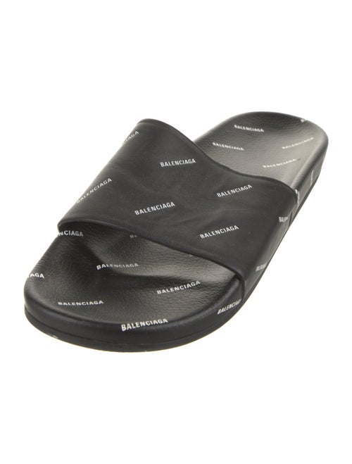 Balenciaga Leather Printed Slides