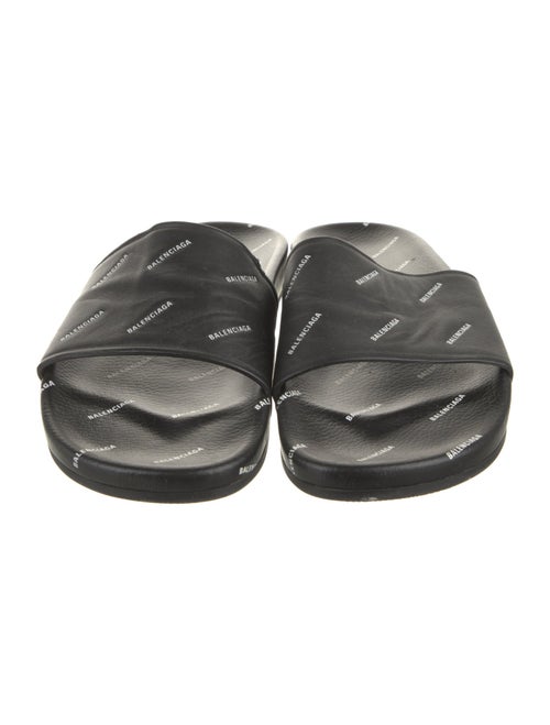 Balenciaga Leather Printed Slides
