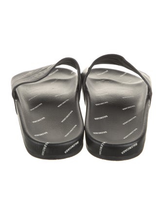 Balenciaga Leather Printed Slides