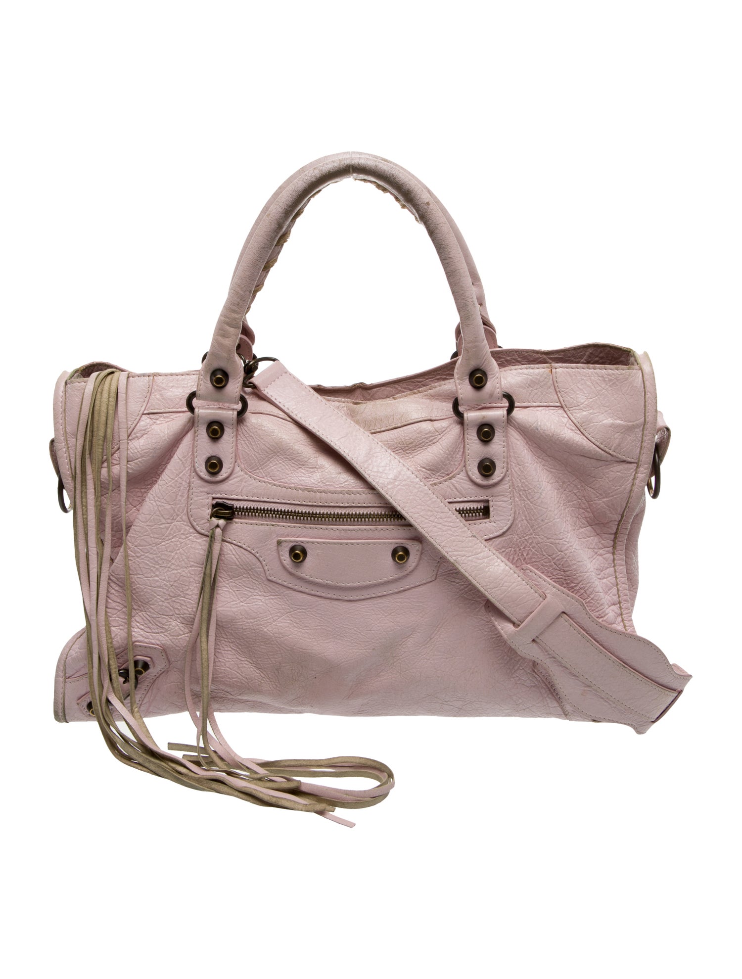 Balenciaga Agneau Classic Hardware Flat Crossbody - Grey