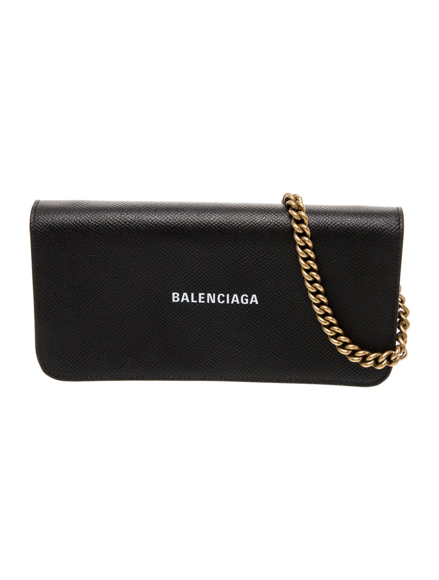 Balenciaga Saffiano Leather Everyday Wallet on Chain