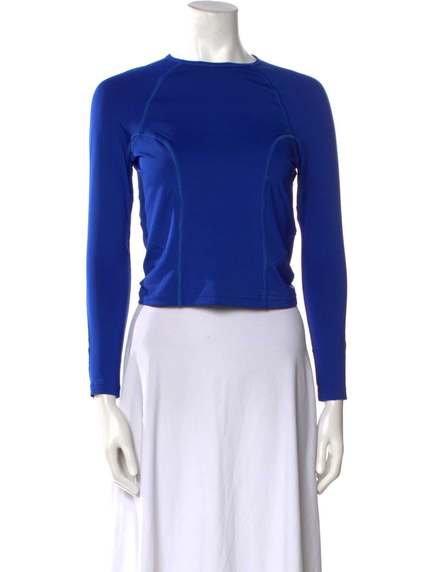Balenciaga Square Neckline Long Sleeve Crop Top