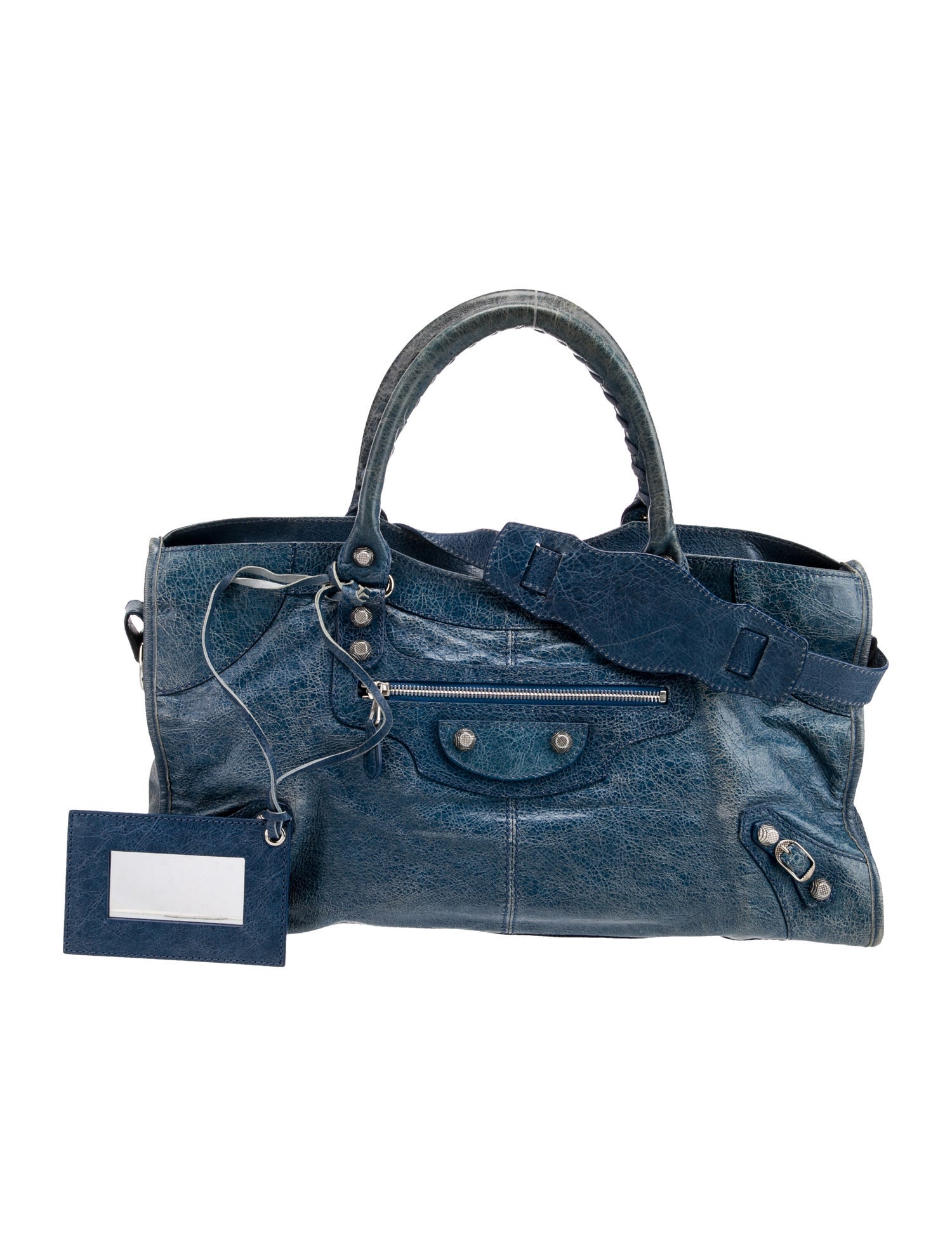 Balenciaga Agneau Classic Hardware Flat Crossbody - Grey