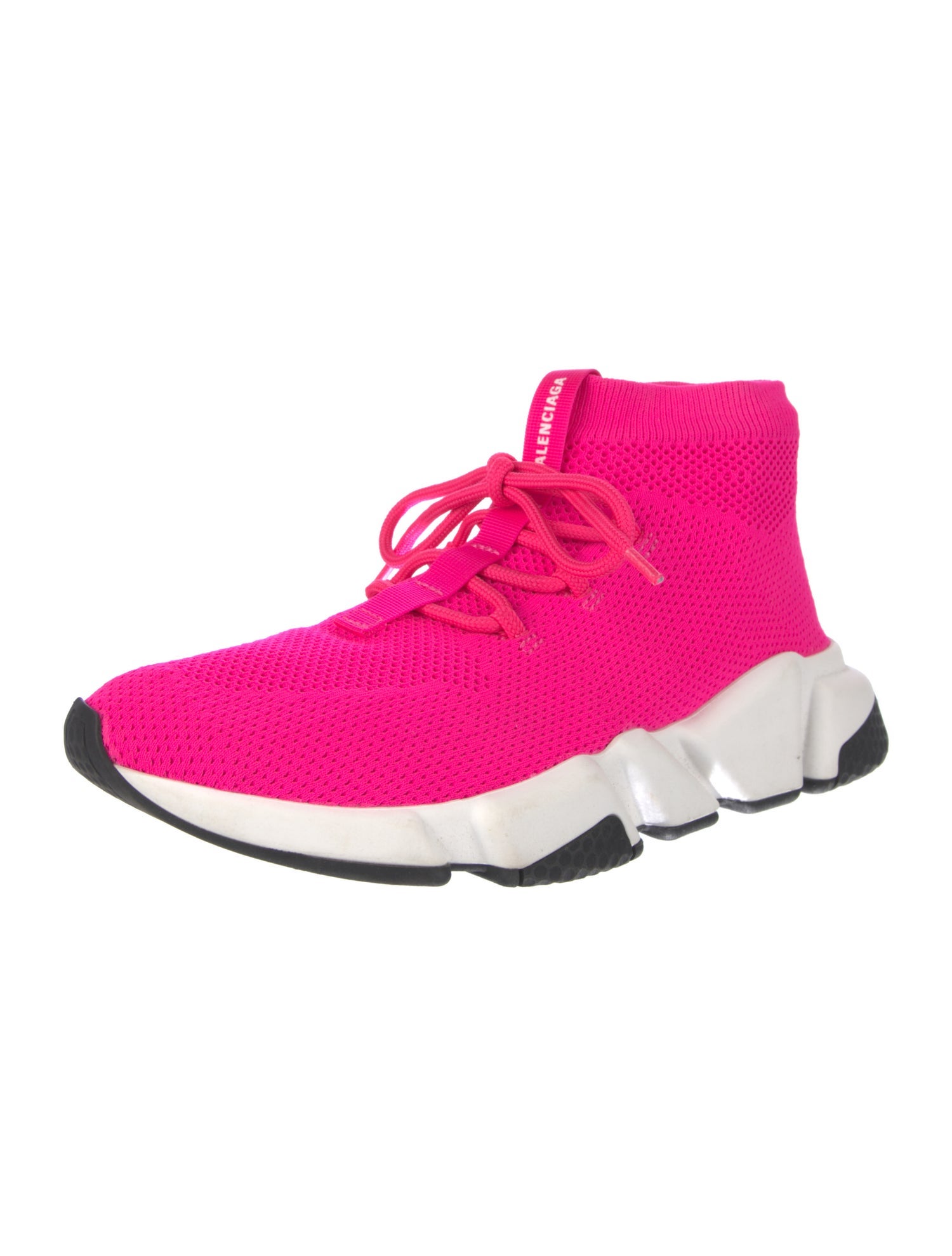 Balenciaga Speed Trainer Lace Up 'Rose Fluo' Sock Sneakers