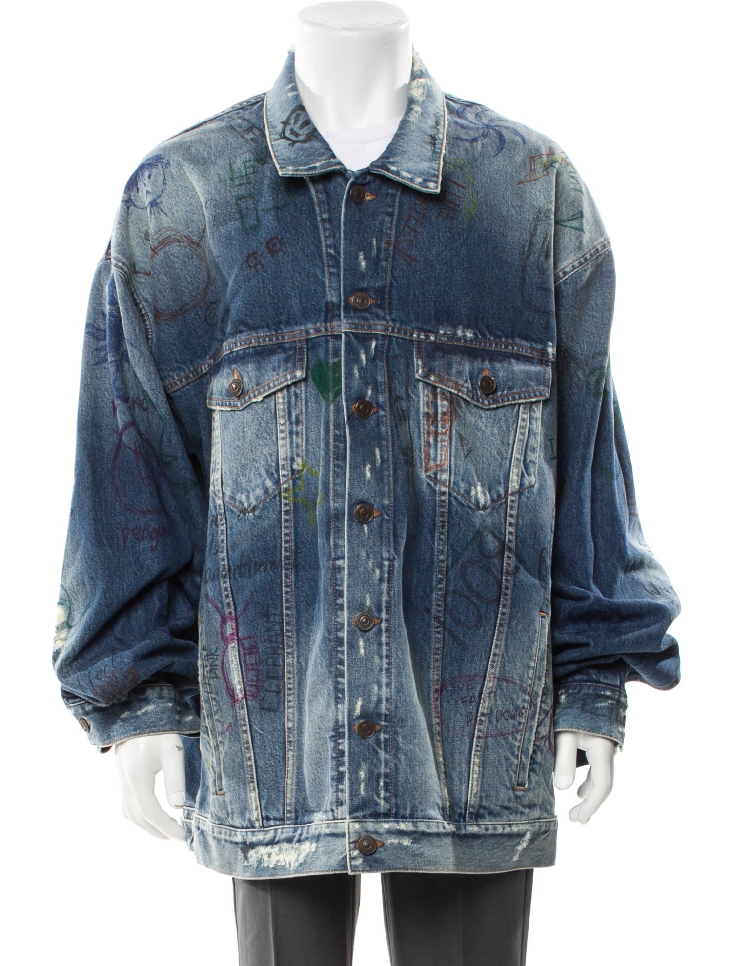 Balenciaga 2021 Signature Logo Denim Jacket w/ Tags