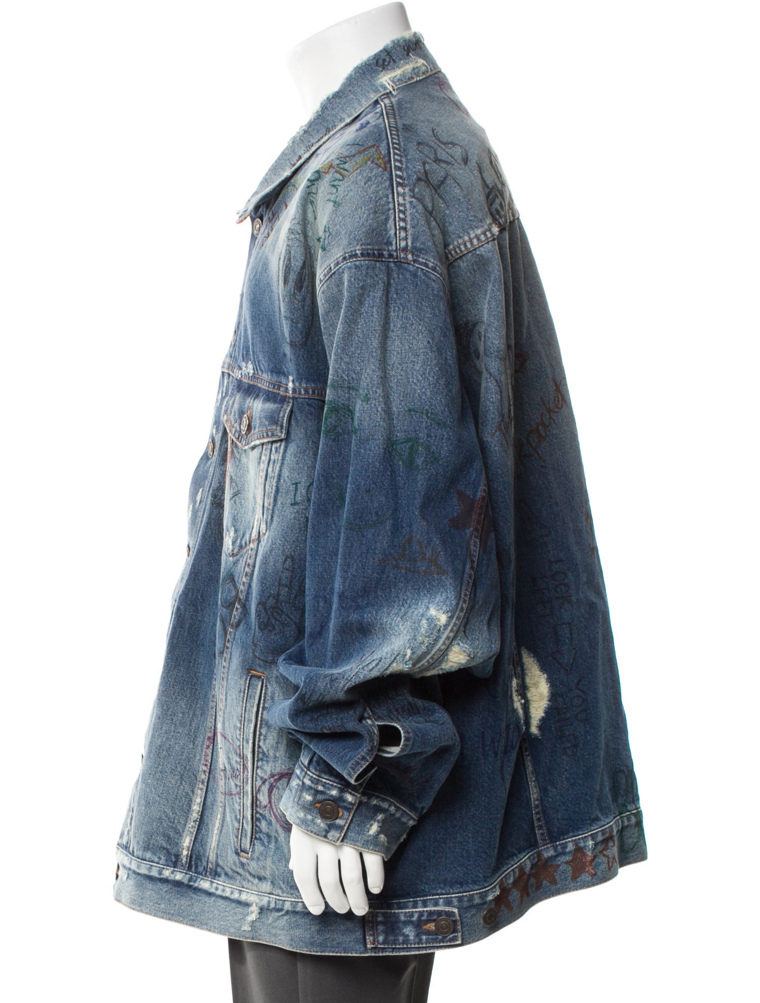 Balenciaga 2021 Signature Logo Denim Jacket w/ Tags