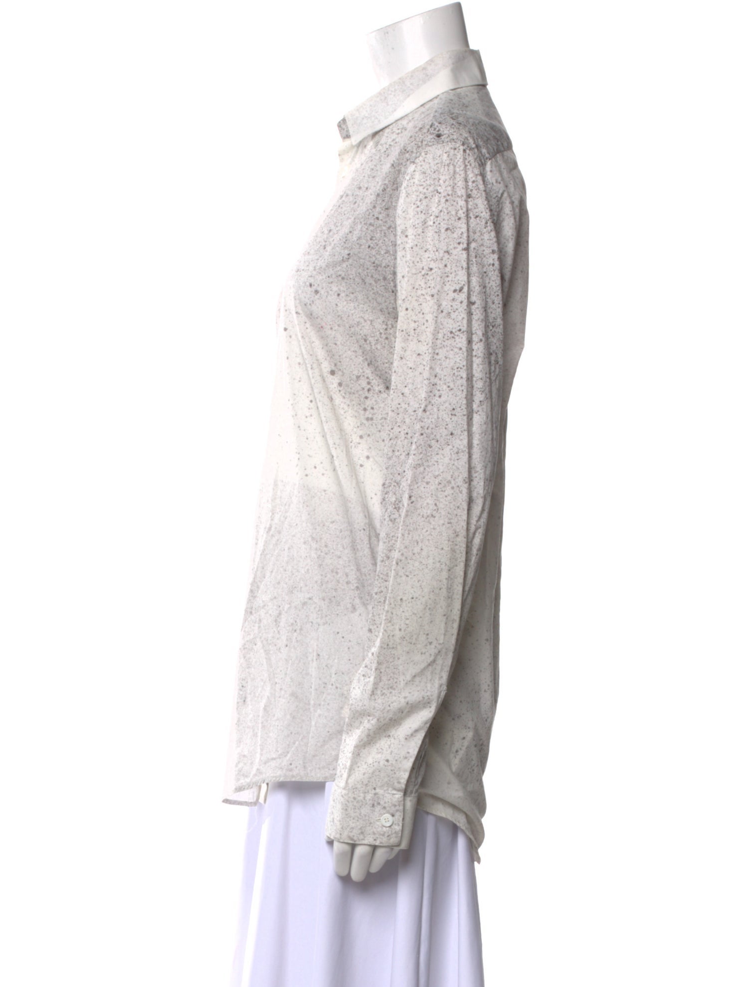 Balenciaga 2014 Colorblock Pattern Button-Up Top