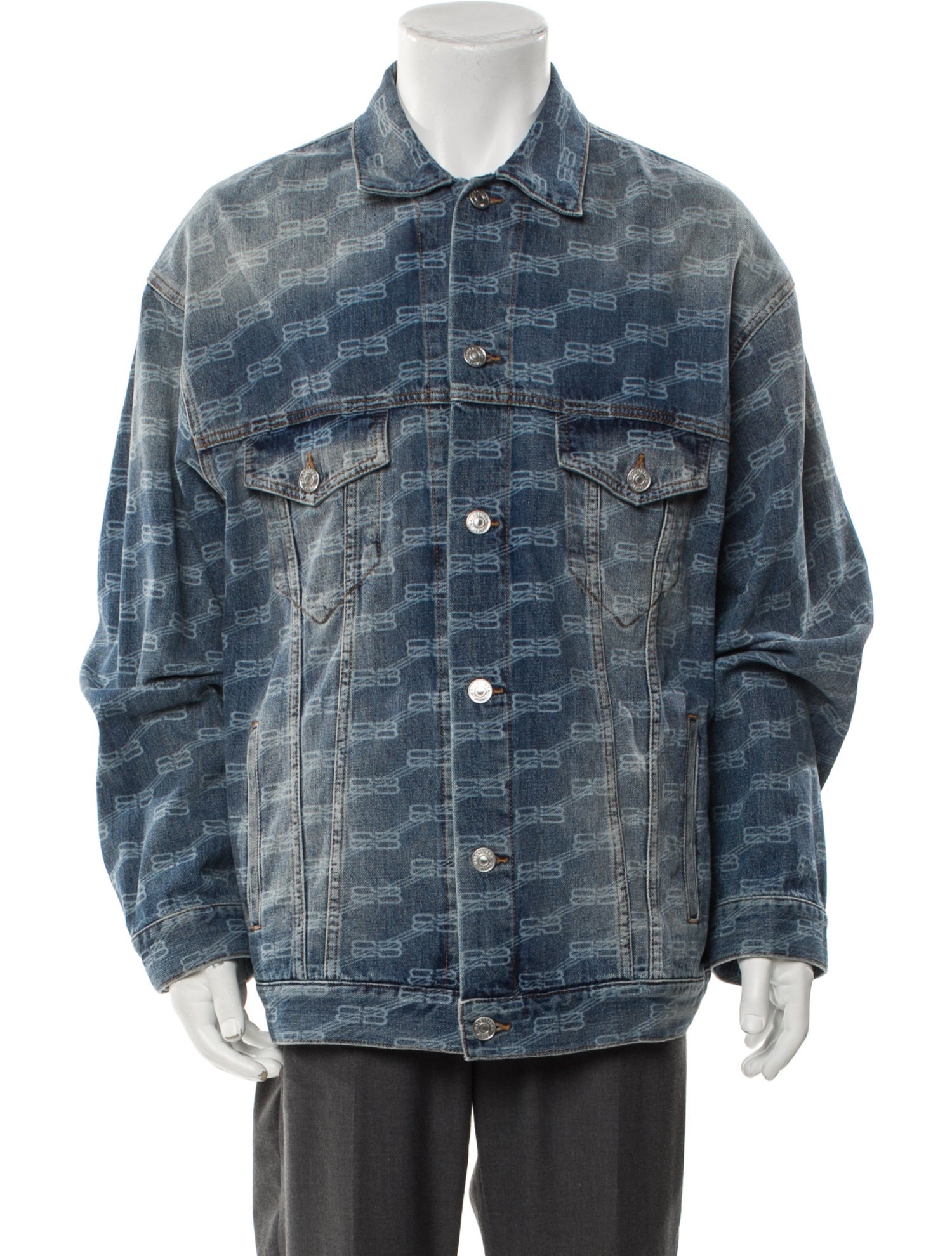 Balenciaga 2022 Printed Denim Jacket w/ Tags