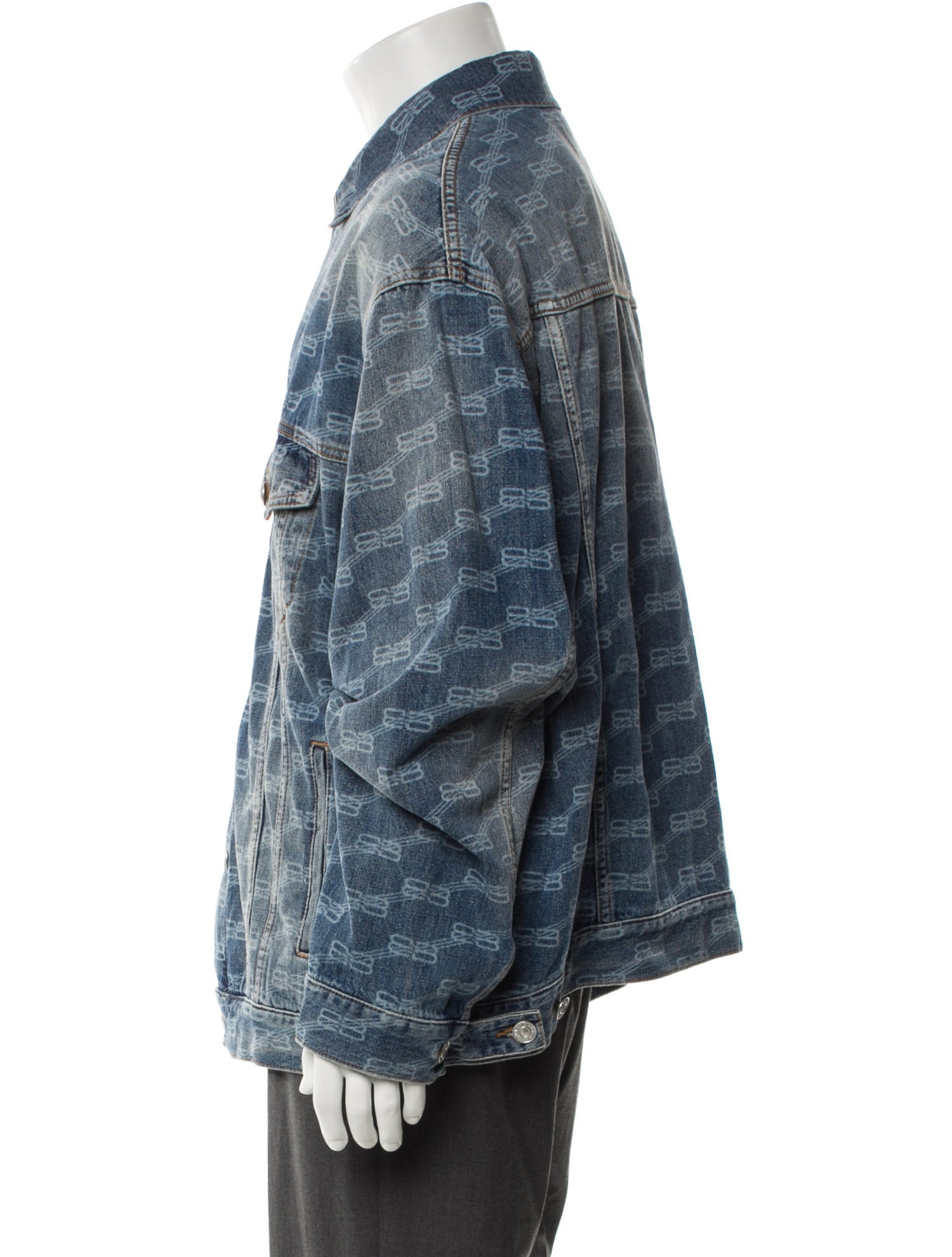 Balenciaga 2022 Printed Denim Jacket w/ Tags