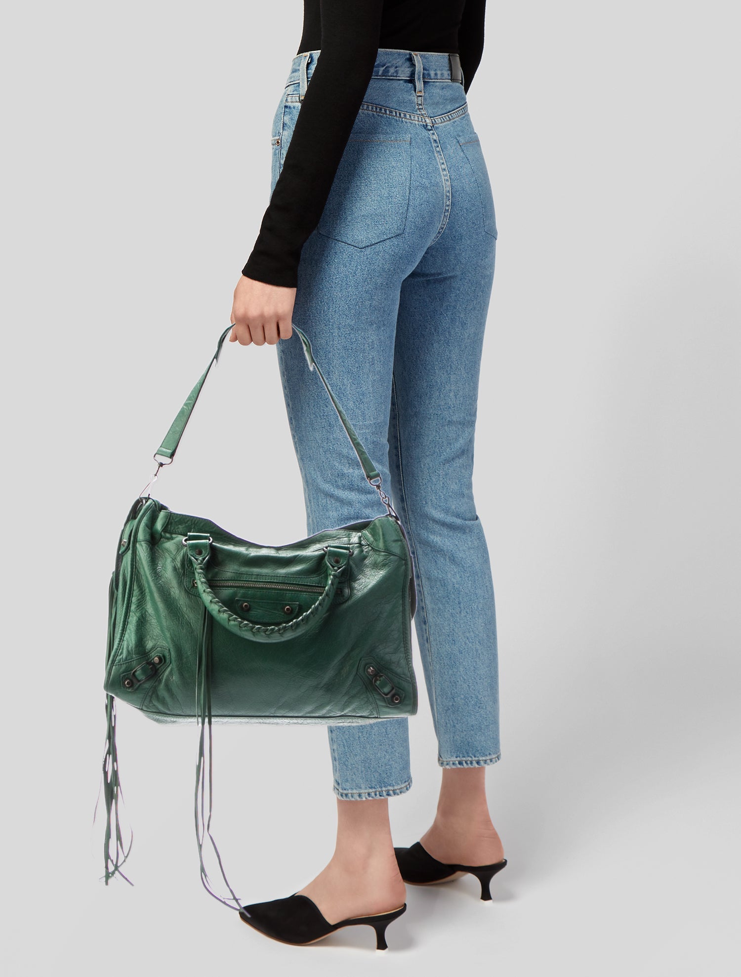 Prada P118ZOOO11GZF0308 関税送料込 Prada Tessuto Pietre Tote - Green Handle Bags, Handbags