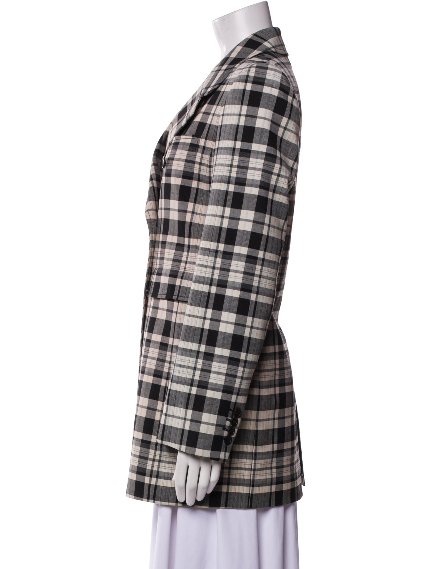 Balenciaga Plaid Print Blazer