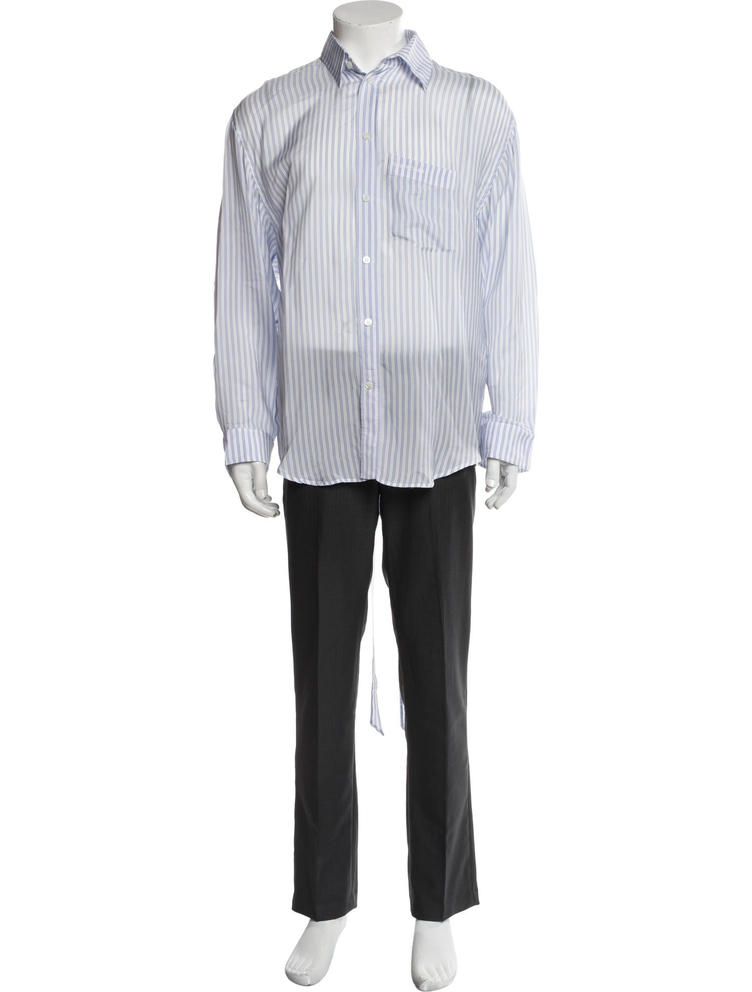 Balenciaga 2020 Striped Dress Shirt