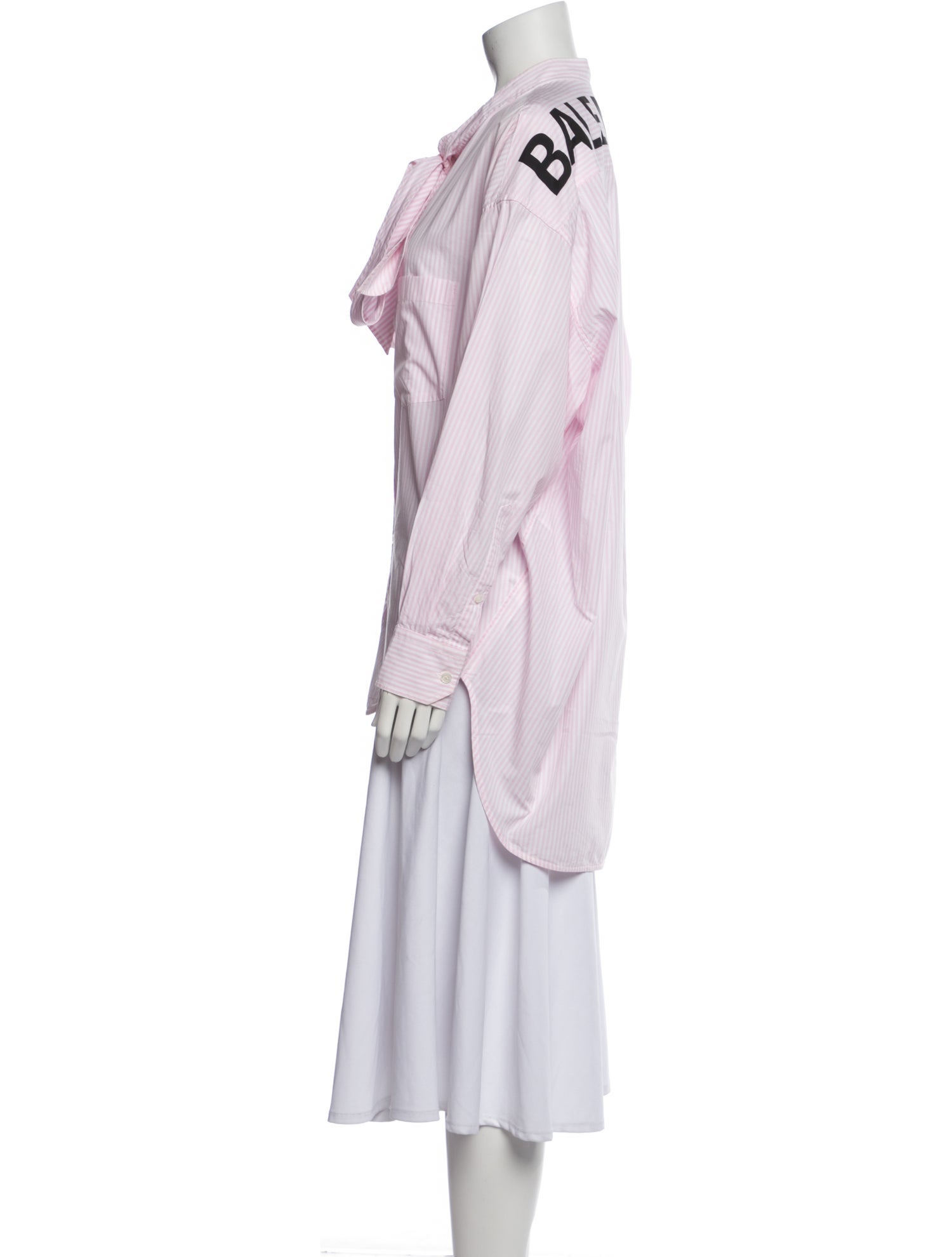 Balenciaga 2019 Striped Button-Up Top