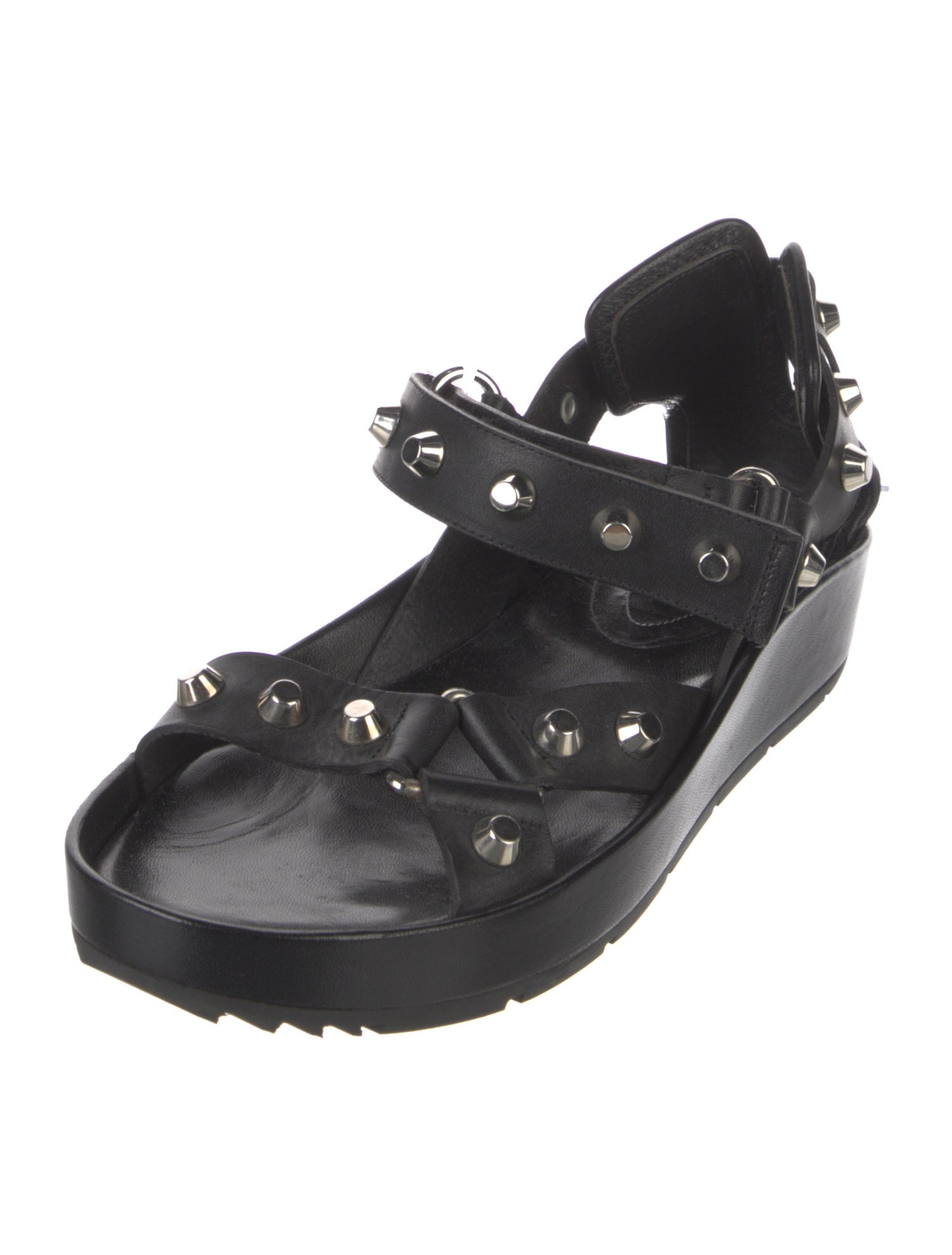 Balenciaga Leather Studded Accents Sandals