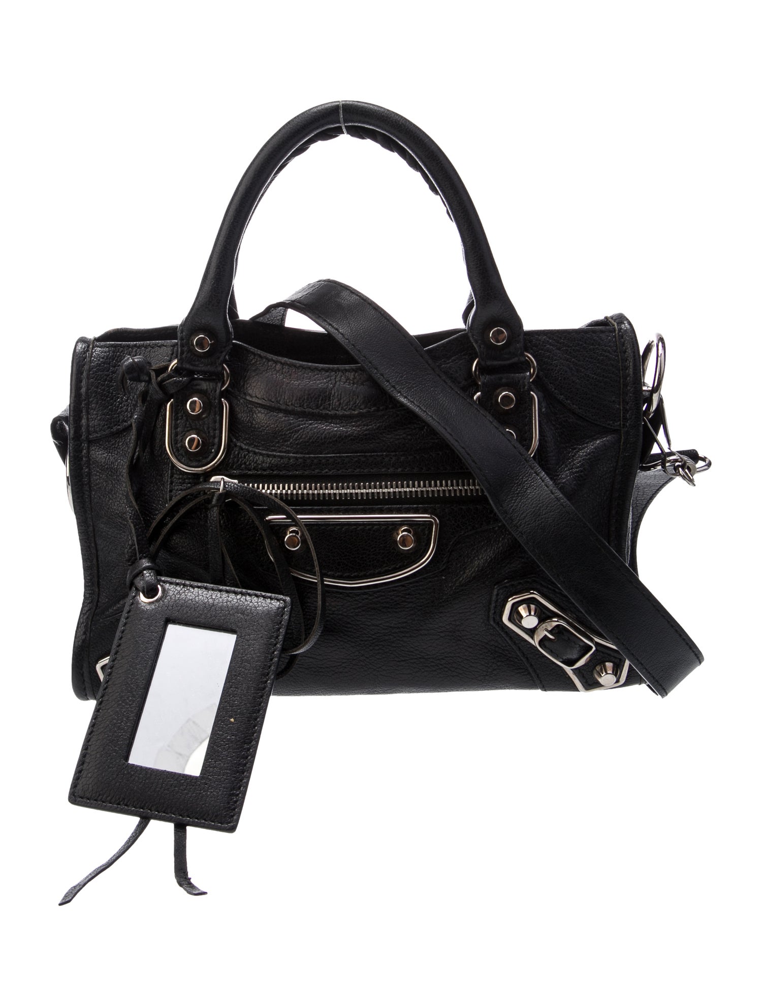 Balenciaga Leather Metallic Edge City, Mini