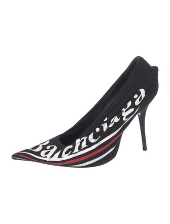 Balenciaga Printed Ruffle Embellishment D'Orsay Pumps