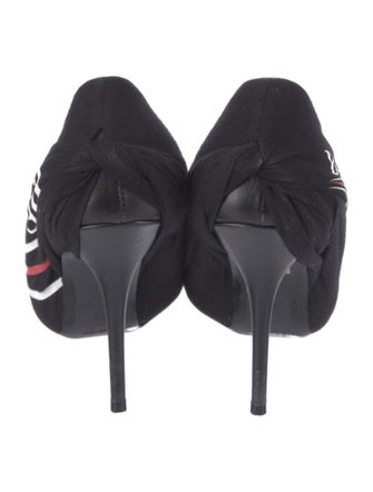 Balenciaga Printed Ruffle Embellishment D'Orsay Pumps