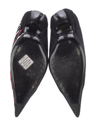 Balenciaga Printed Ruffle Embellishment D'Orsay Pumps