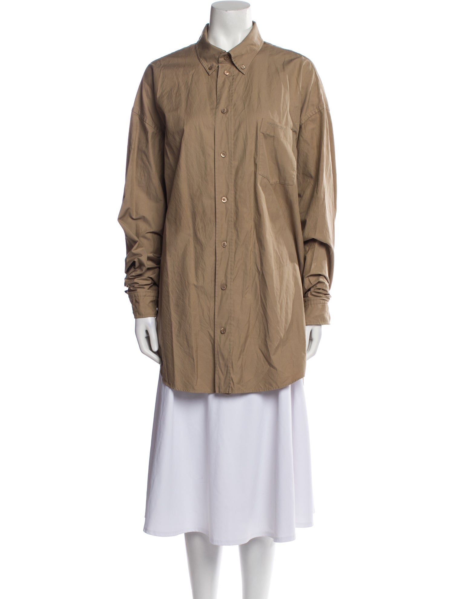 Balenciaga 2021 Long Sleeve Button-Up Top