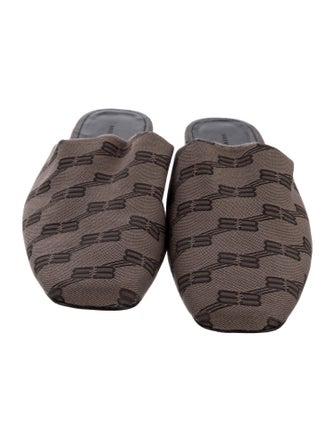 Balenciaga Monogram Pattern Canvas Mules