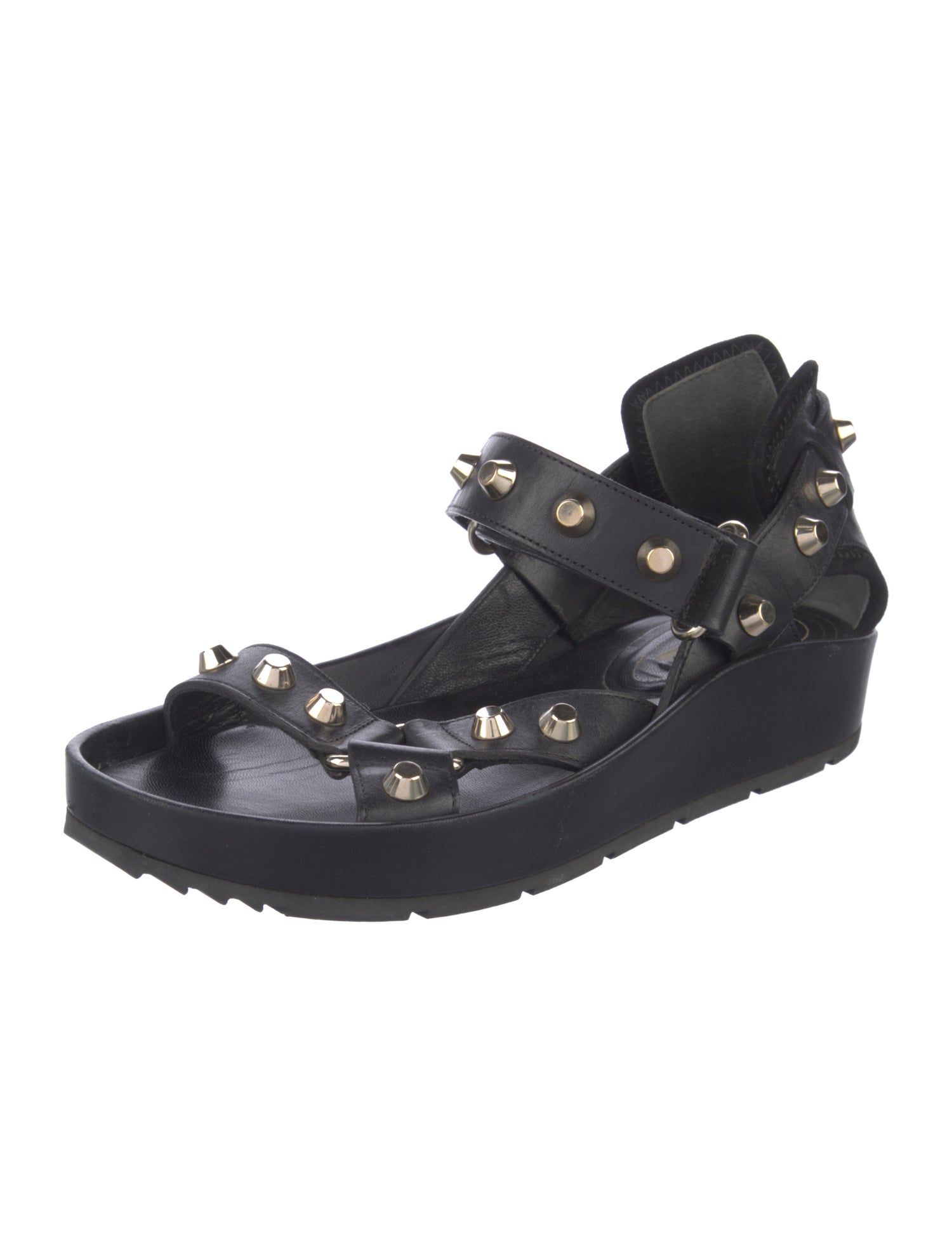 Balenciaga Leather Studded Accents Gladiator Sandals