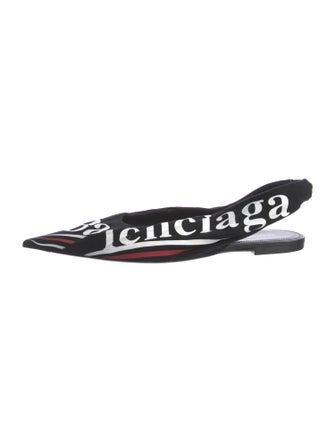 Balenciaga Printed Slingback Flats