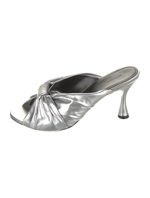 Balenciaga Leather Pleated Accents Slides