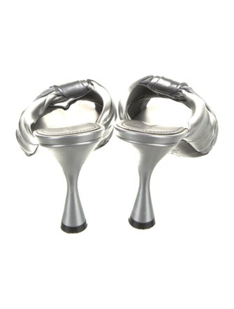 Balenciaga Leather Pleated Accents Slides