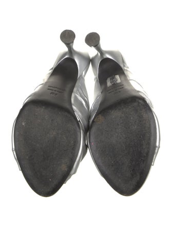 Balenciaga Leather Pleated Accents Slides