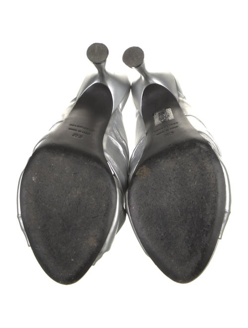 Balenciaga Leather Pleated Accents Slides