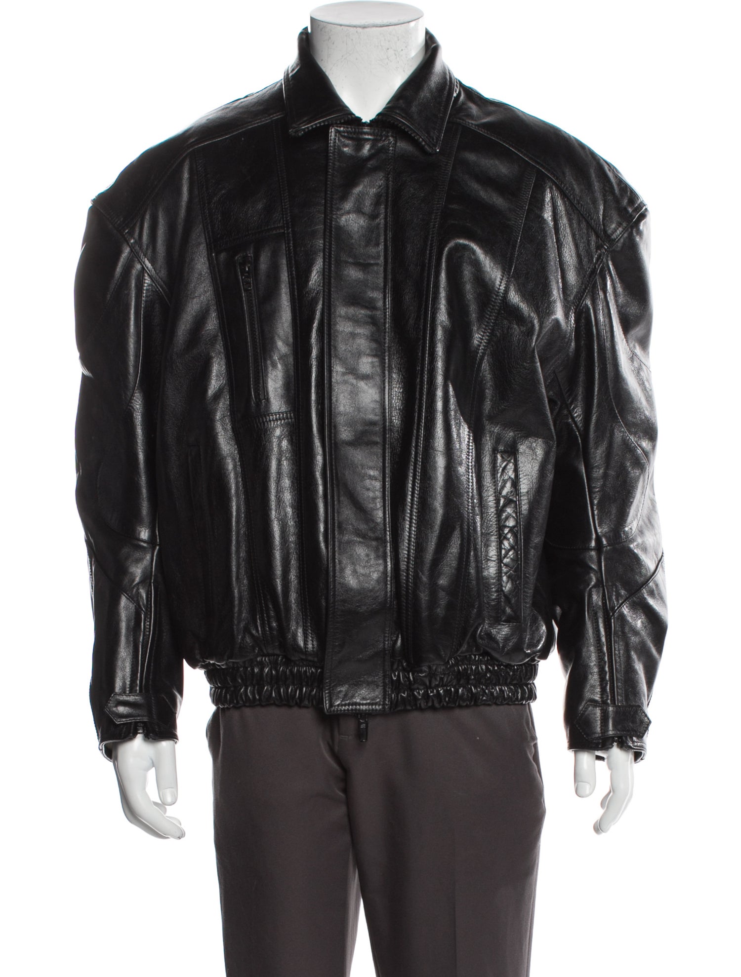 Balenciaga 2019 Leather Bomber Jacket