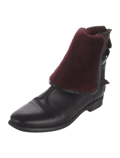 Balenciaga Leather Colorblock Pattern Chelsea Boots