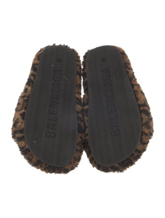 Balenciaga Fur Printed Slides