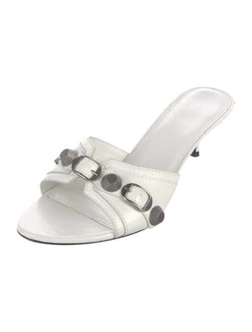 Balenciaga Leather Studded Accents Slides