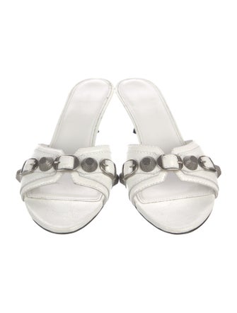 Balenciaga Leather Studded Accents Slides