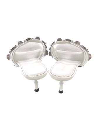 Balenciaga Leather Studded Accents Slides