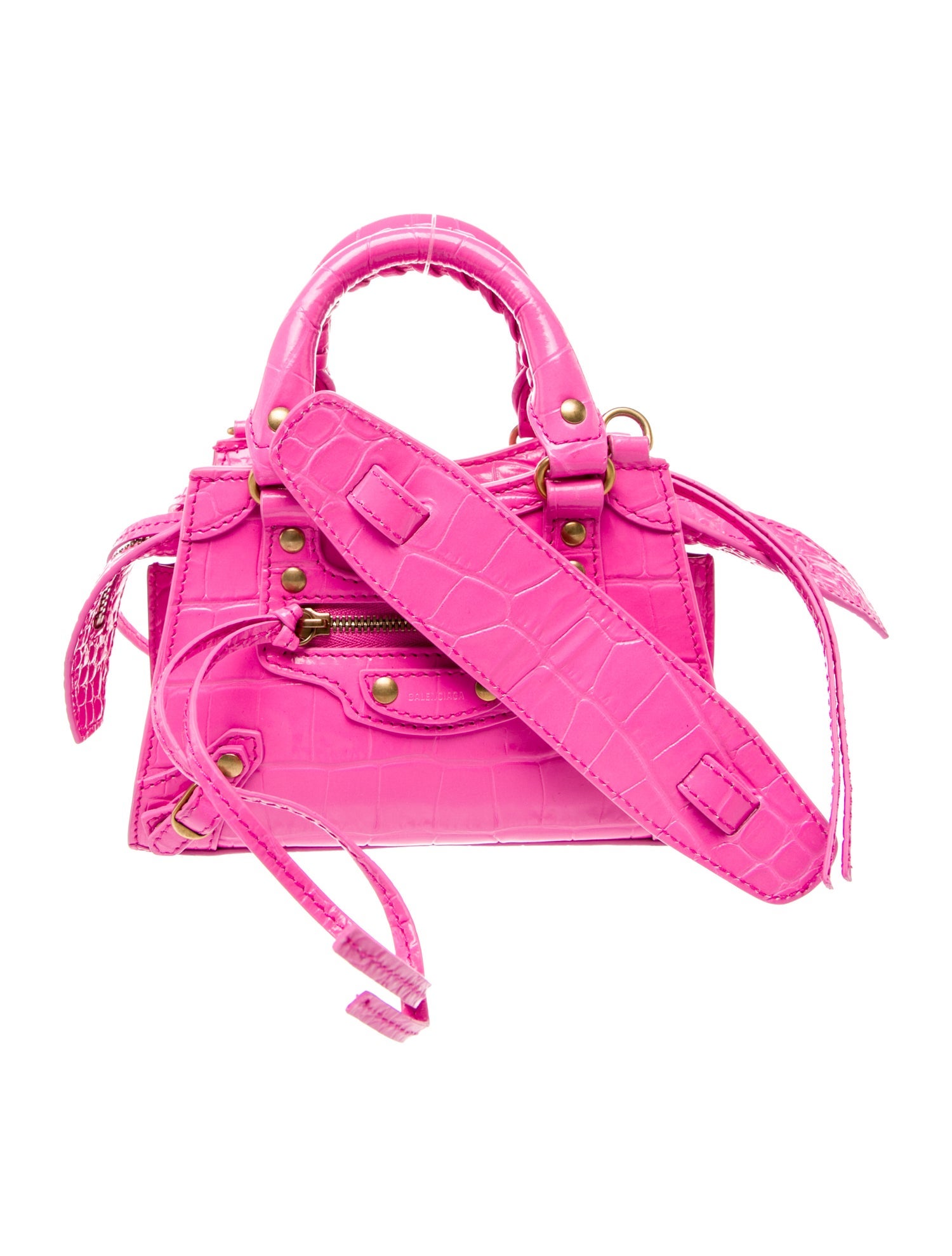 Balenciaga Embossed Leather Classic City Nano