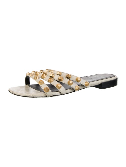 Balenciaga Leather Studded Accents Slides