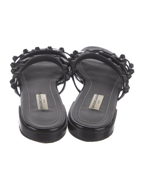Balenciaga Patent Leather Studded Accents Slides