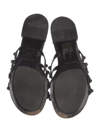 Balenciaga Patent Leather Studded Accents Slides