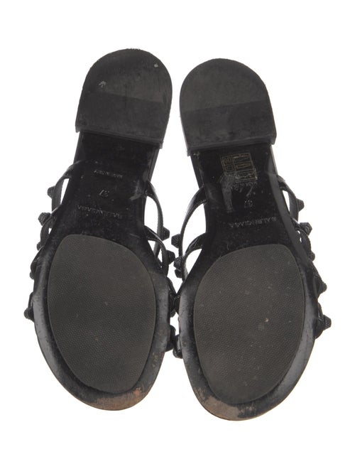 Balenciaga Patent Leather Studded Accents Slides