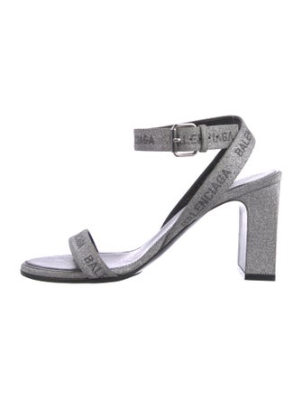 Balenciaga Glitter Graphic Print Sandals