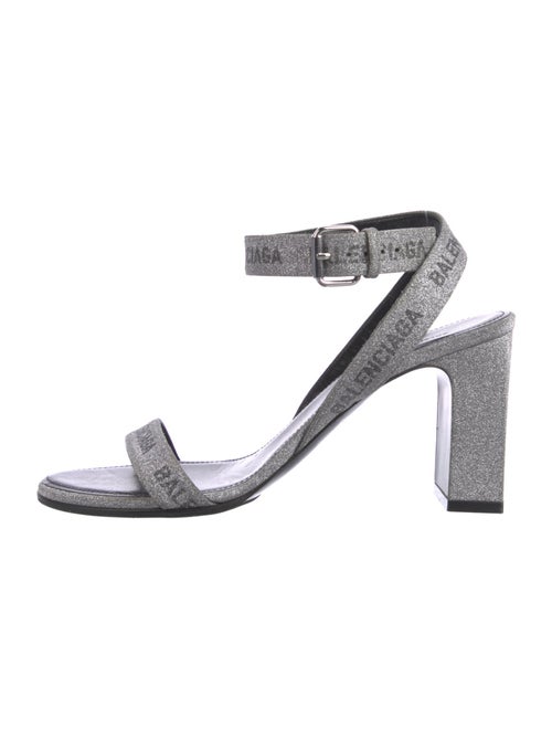 Balenciaga Glitter Graphic Print Sandals