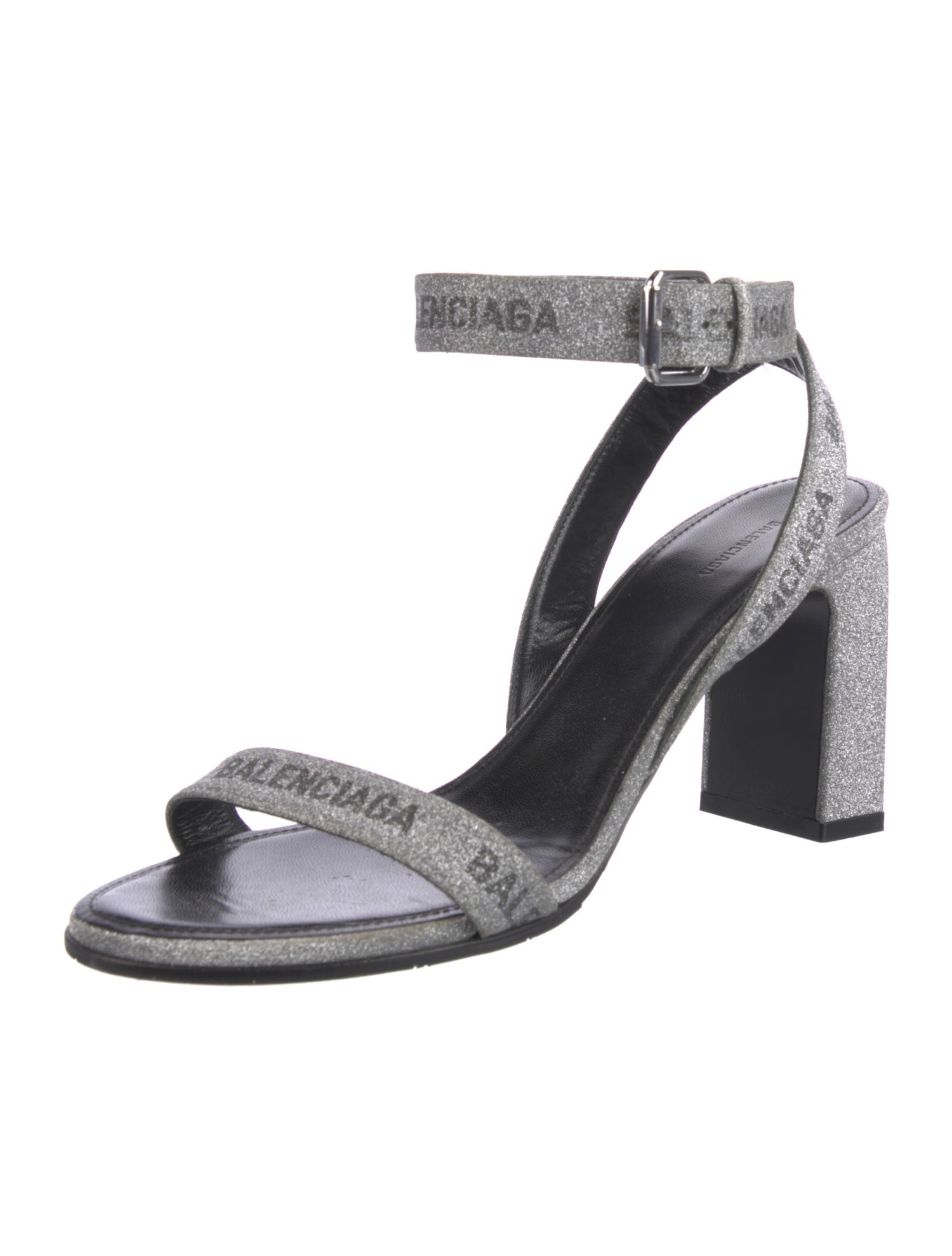 Balenciaga Glitter Graphic Print Sandals